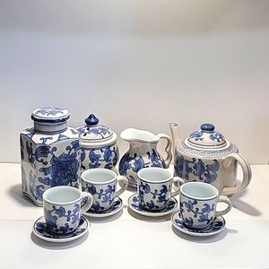 Asian pattern 16 pc tea set